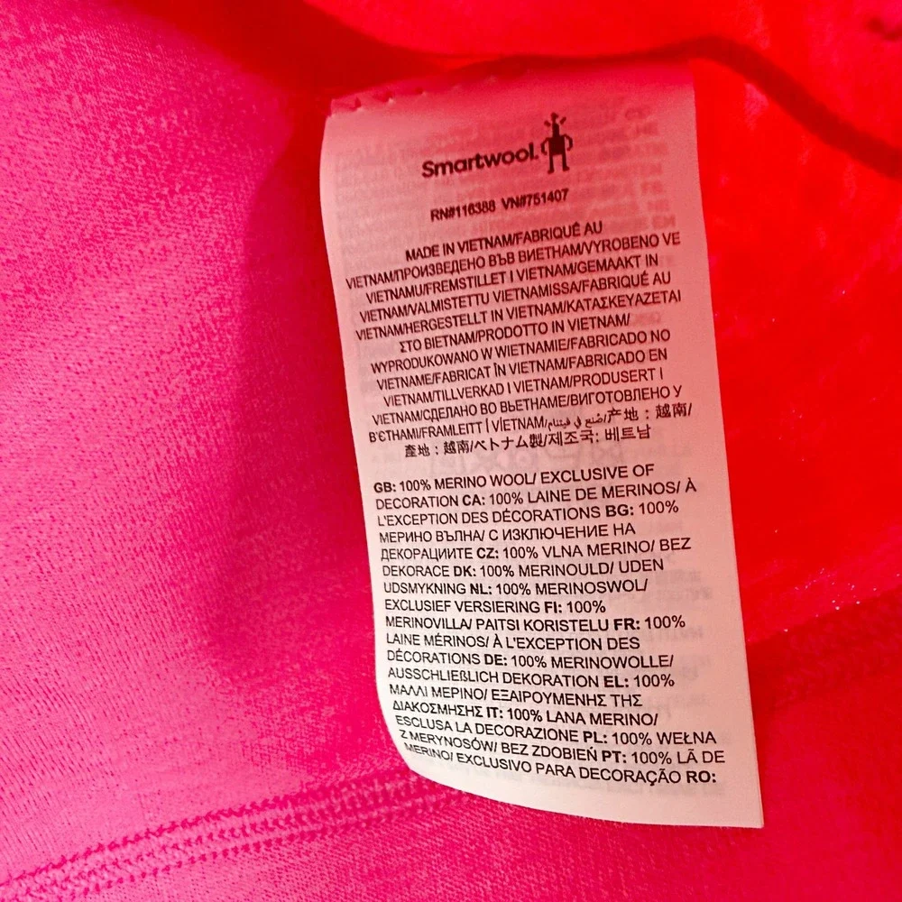 Smartwool Classic Thermal 1/4 Zip Baselayer Top Size S Womens Power Pink NEW - Picture 5 of 9